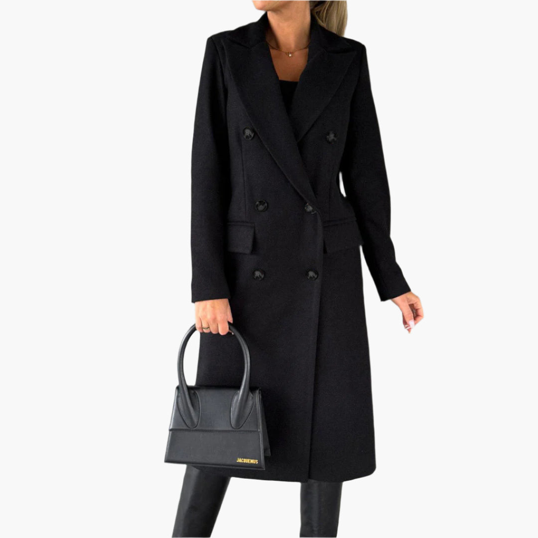 Women's long double-breasted coat