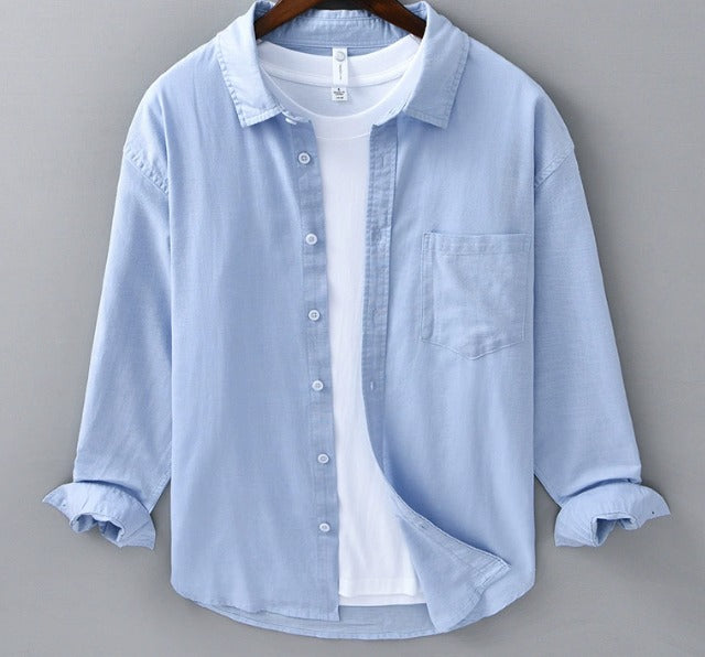 Chemise homme manches longues | Coupe classique, col traditionnel | Style polyvalent bureau et casual