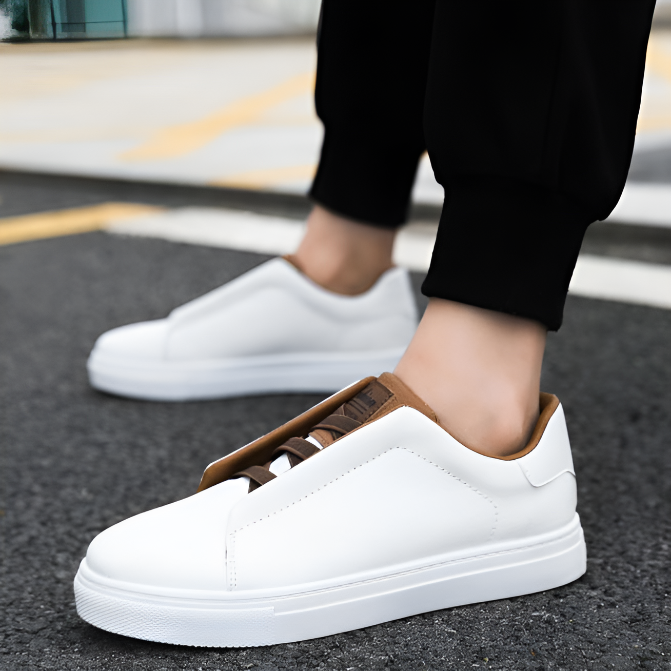 Baskets basses homme | À lacets, semelle à relief antidérapant | Style classique pour le quotidien