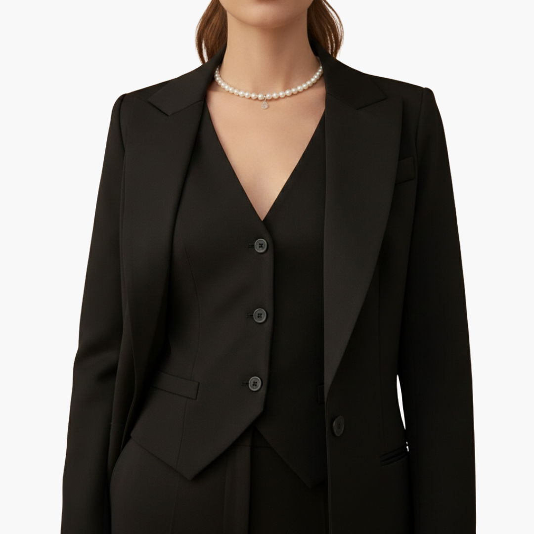 Completo tre pezzi donna con giacca e pantaloni