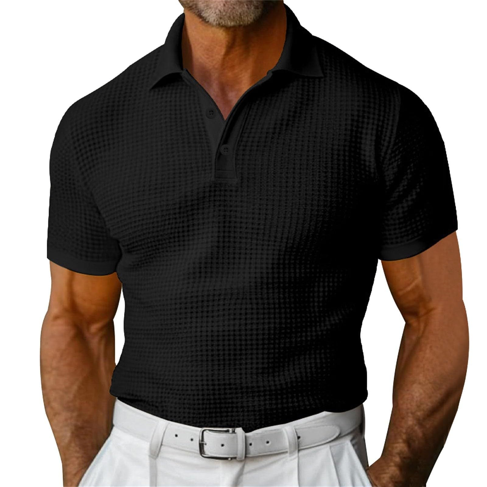 Polo homme manches courtes | Col classique, patte boutonnée | Coupe confortable, coloris unis, tailles S à 6XL