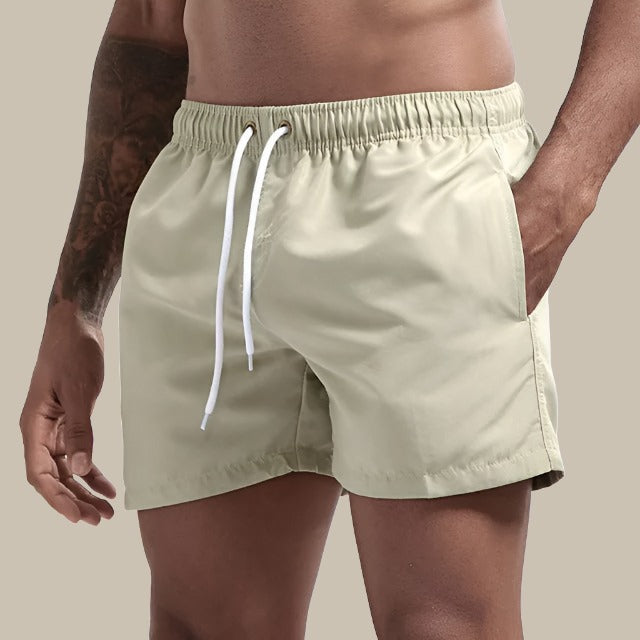 Shorts de bain homme séchage rapide à taille ajustable
