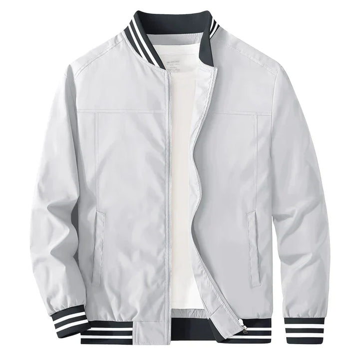Veste légère homme | Coupe bomber zippée, col et poignets côtelés | Style bicolore idéale mi saison