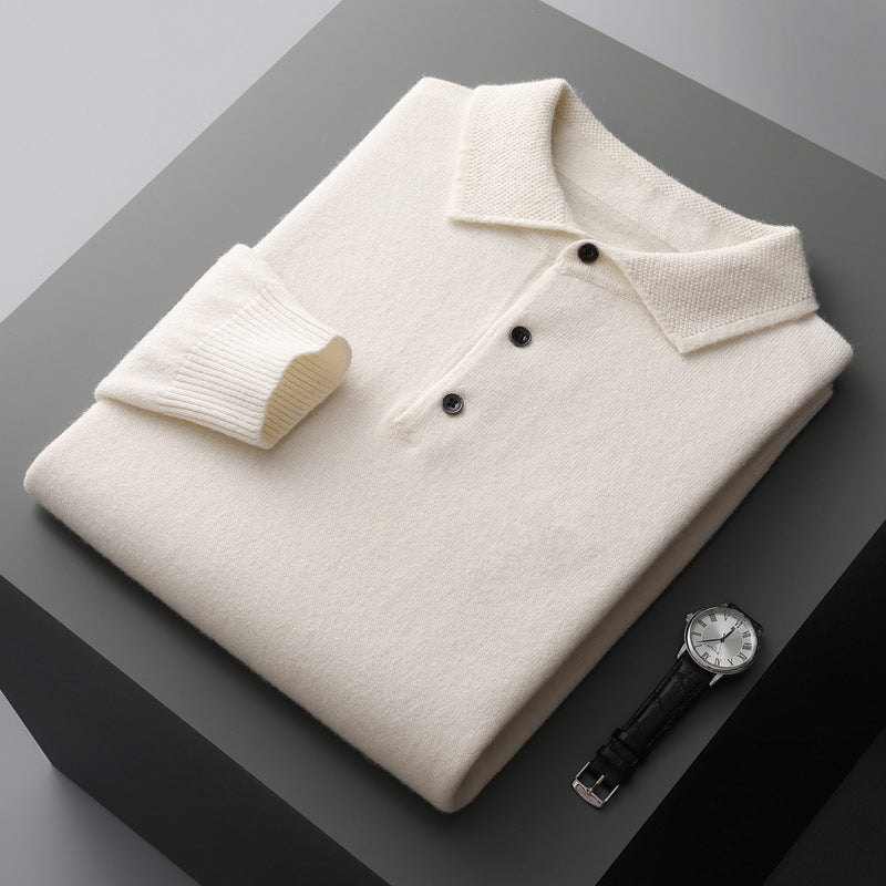 Polo homme manches longues en maille fine – Style élégant pour l’hiver et la mi-saison