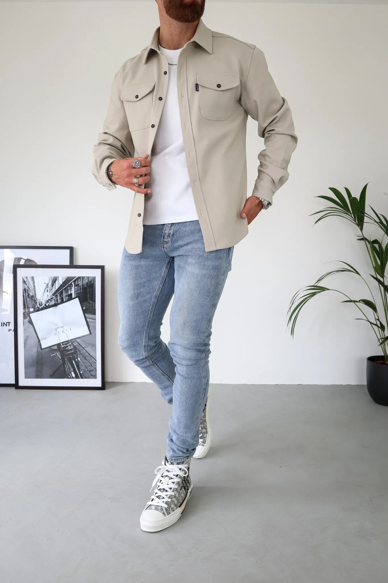 Veste chemise homme à coupe droite – disponible en plusieurs coloris