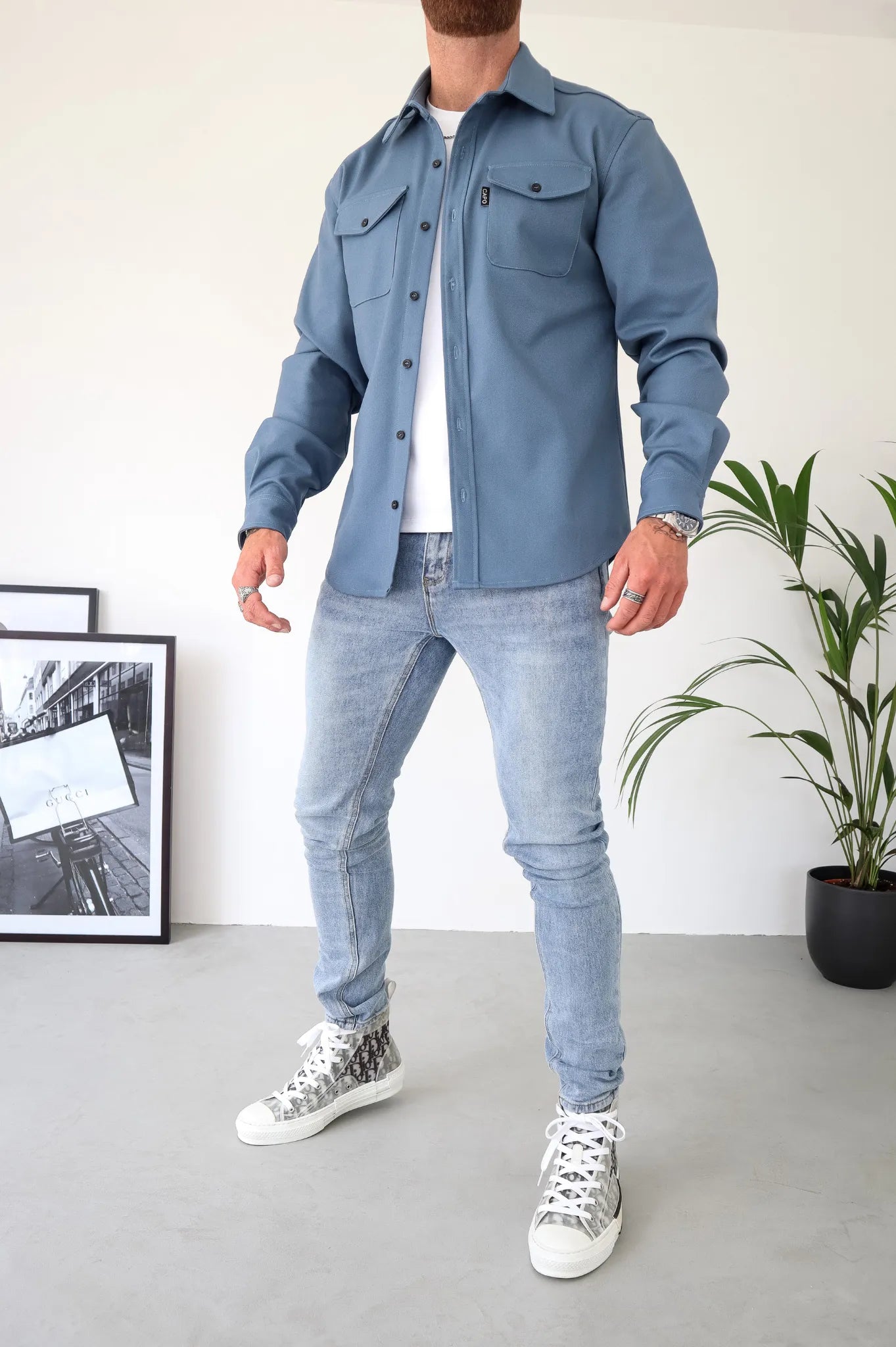 Veste chemise homme à coupe droite – disponible en plusieurs coloris