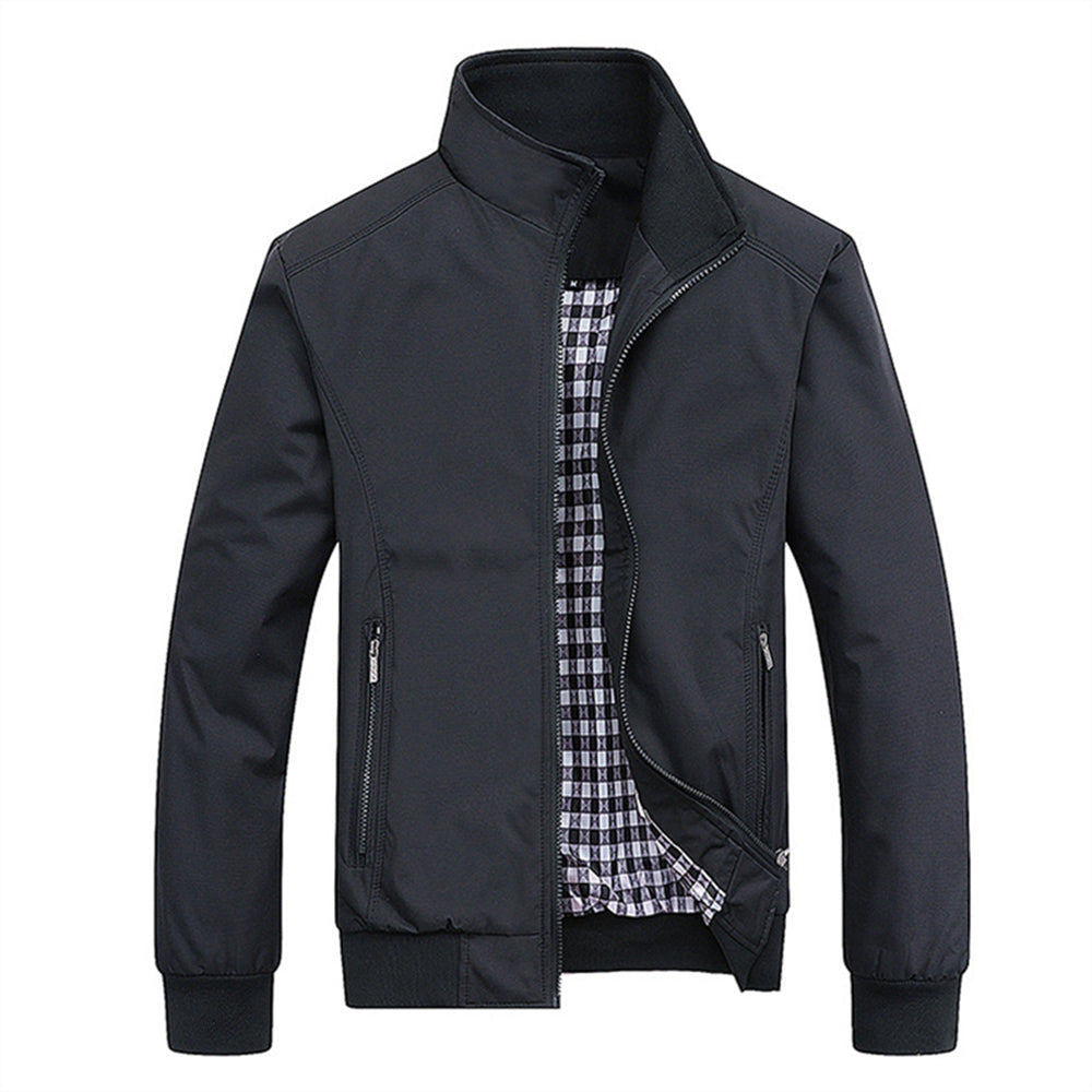Veste homme mi-saison | Coupe droite, déperlante et coupe-vent | Col montant, coloris bleu/vert/noir, tailles S à 2XL