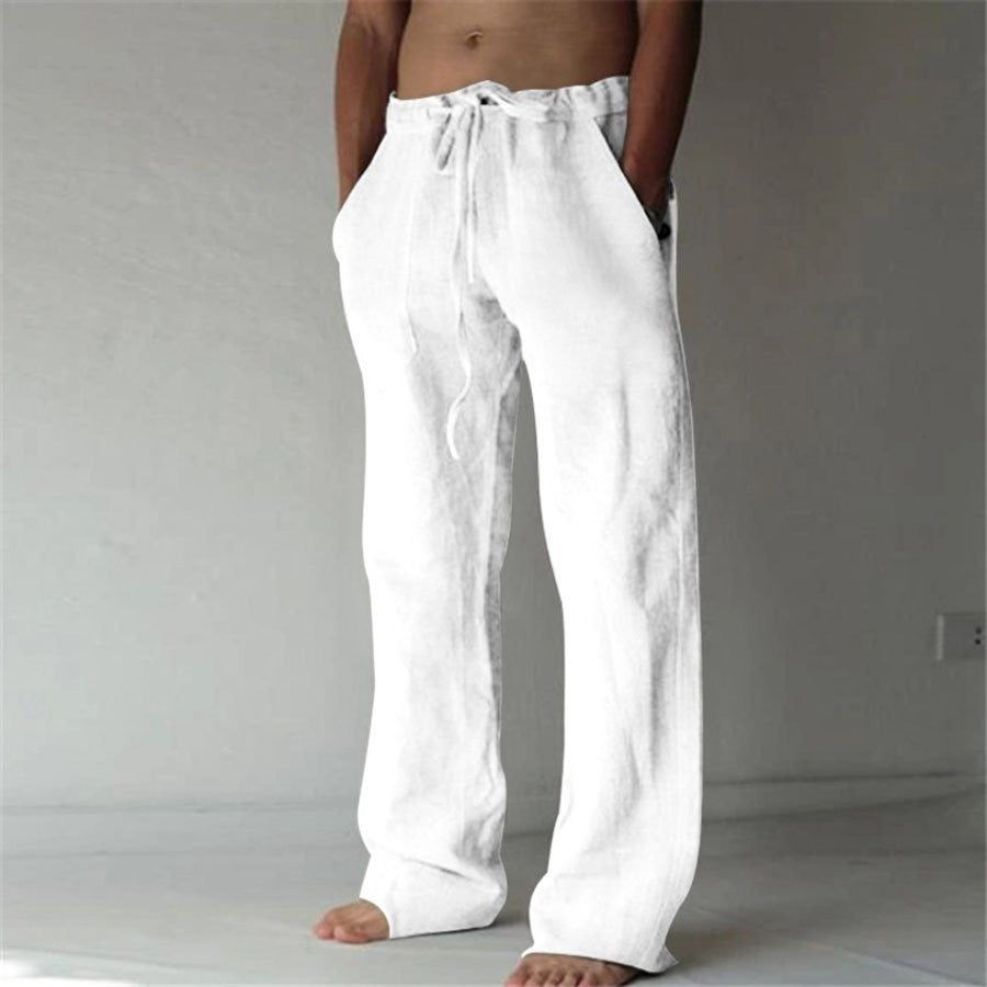 Pantalon léger homme | Taille élastique avec cordon, à enfiler | Poches latérales, coupe décontractée