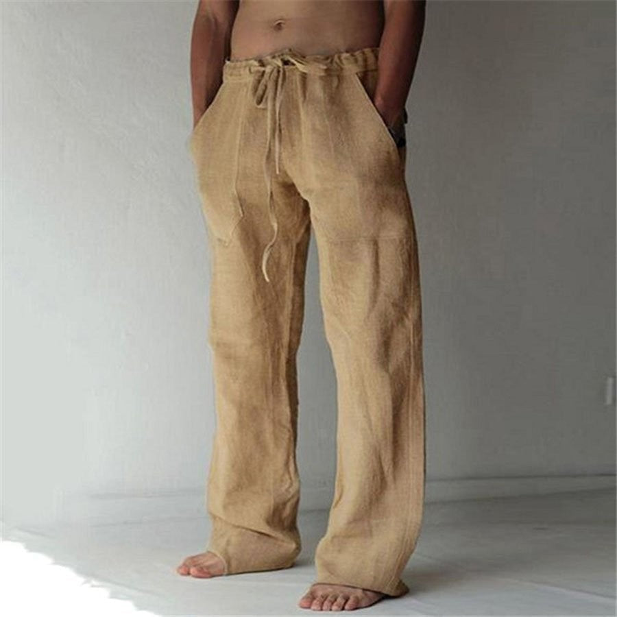 Pantalon léger homme | Taille élastique avec cordon, à enfiler | Poches latérales, coupe décontractée