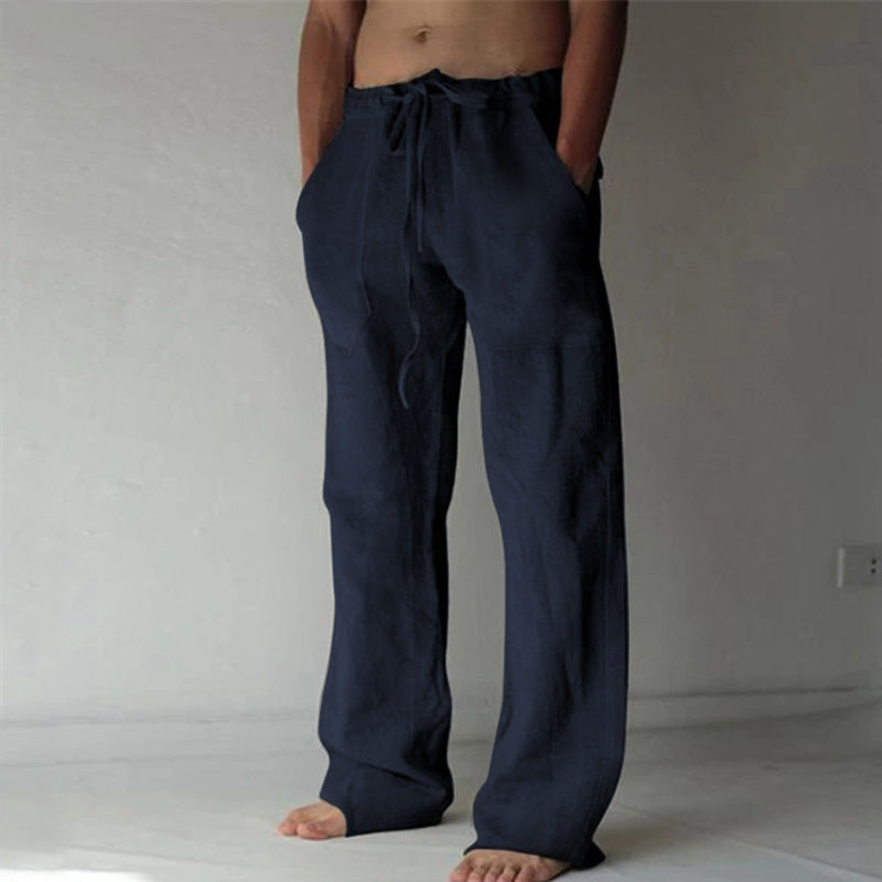 Pantalon léger homme | Taille élastique avec cordon, à enfiler | Poches latérales, coupe décontractée
