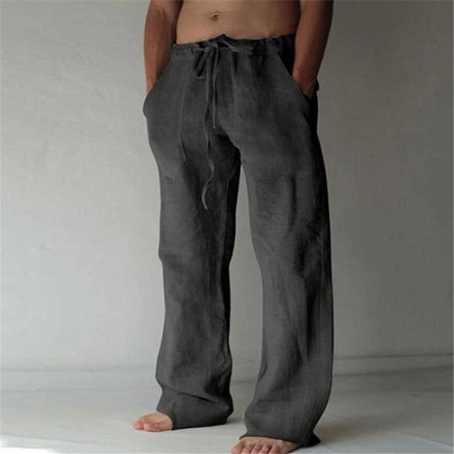 Pantalon léger homme | Taille élastique avec cordon, à enfiler | Poches latérales, coupe décontractée