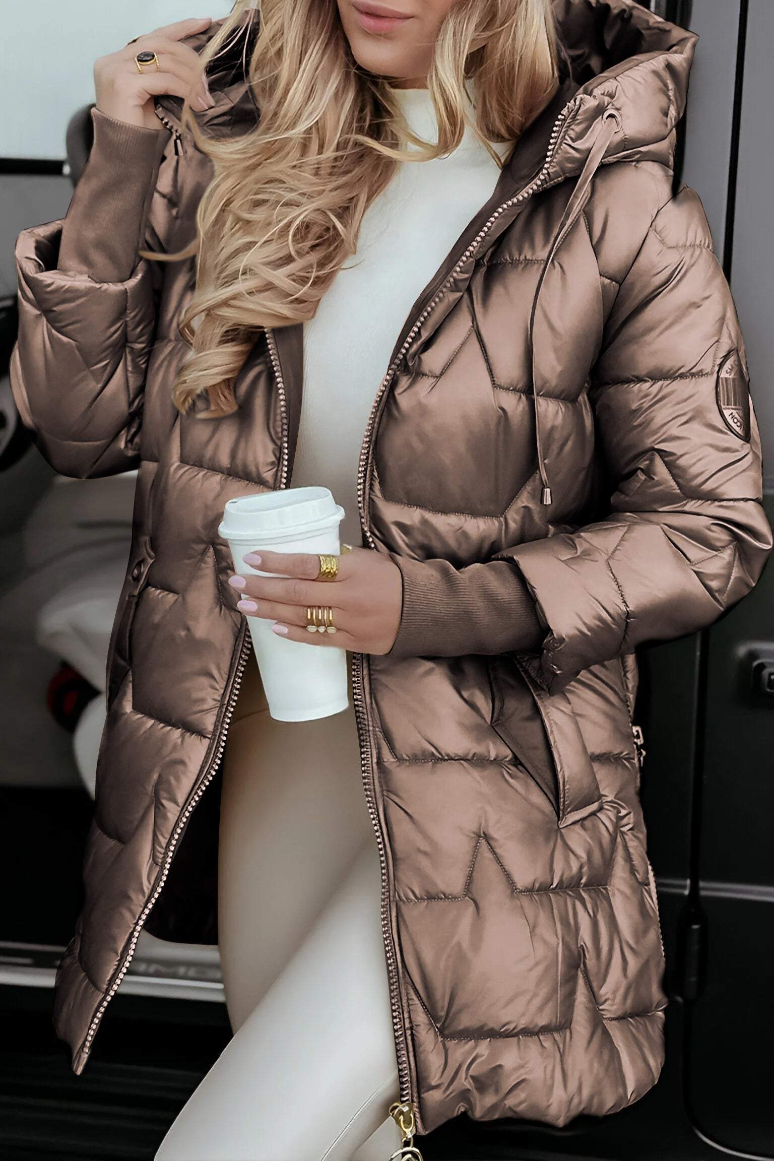 Veste Femme à Capuche Élégante | Manteau Mi-Saison Chaud et Confortable