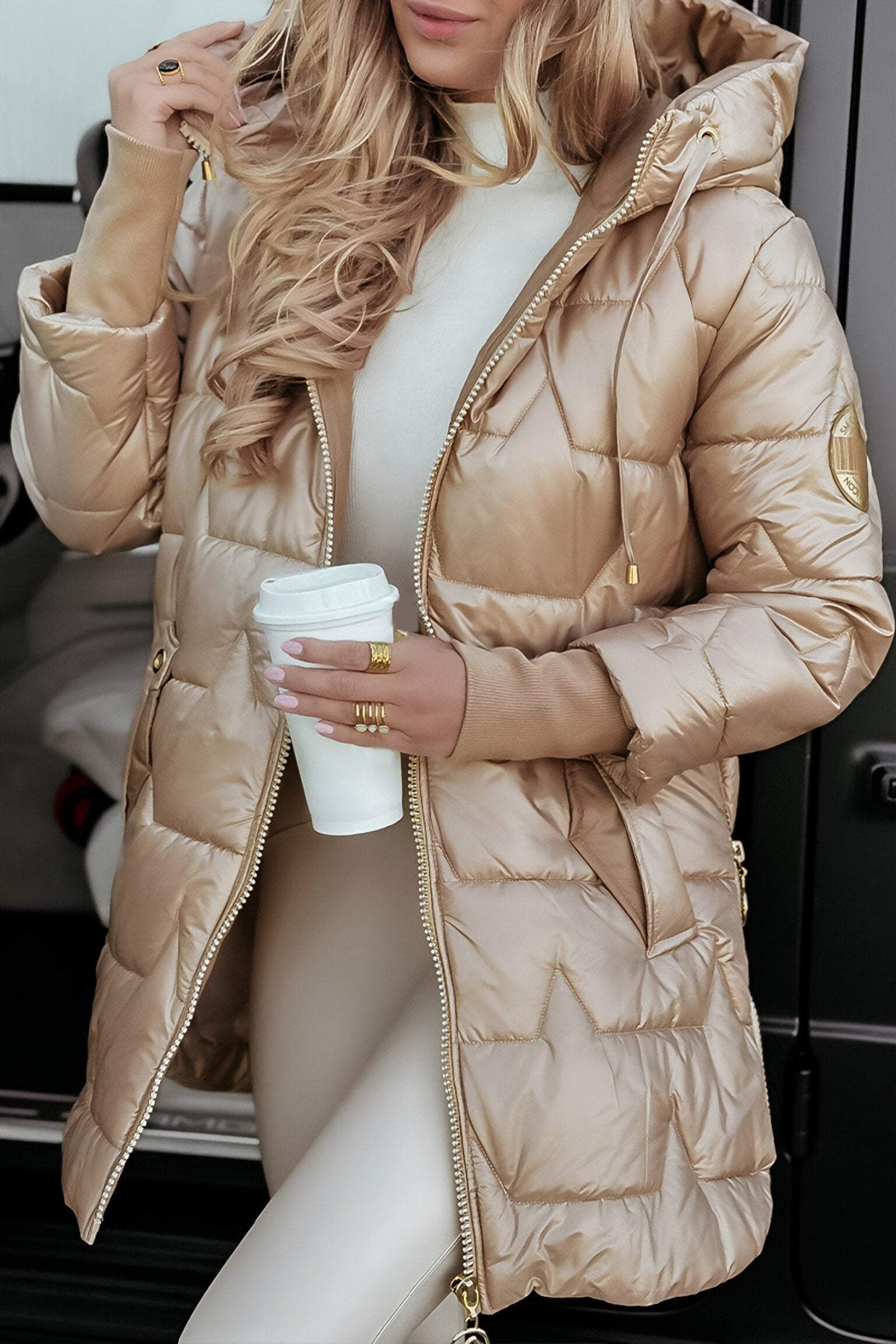 Veste Femme à Capuche Élégante | Manteau Mi-Saison Chaud et Confortable