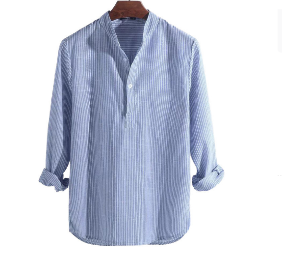 Chemise homme rayée | Coupe ajustée, col classique | Manches longues, rayures discrètes, style polyvalent