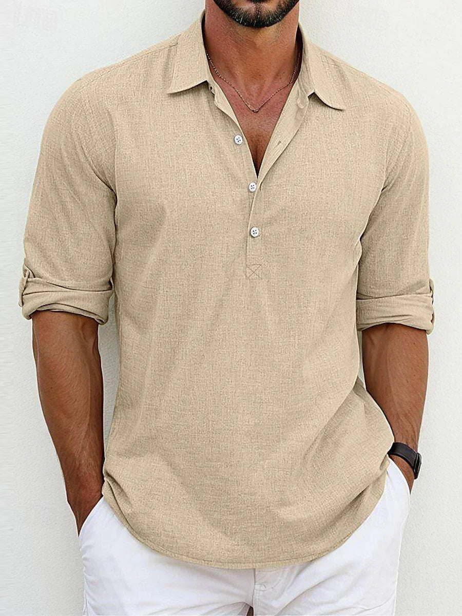 Chemise été homme manches longues décontractée