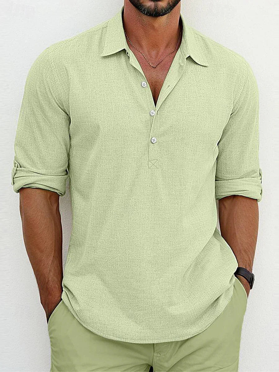 Chemise été homme manches longues décontractée