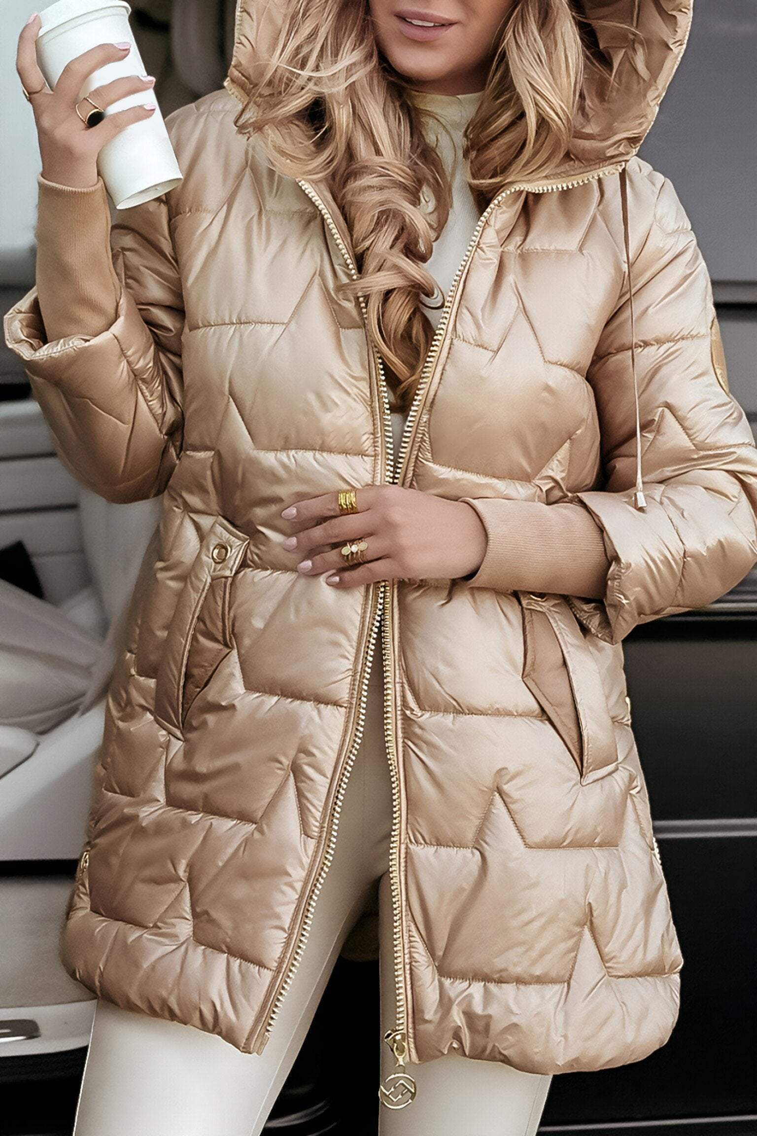 Veste Femme à Capuche Élégante | Manteau Mi-Saison Chaud et Confortable