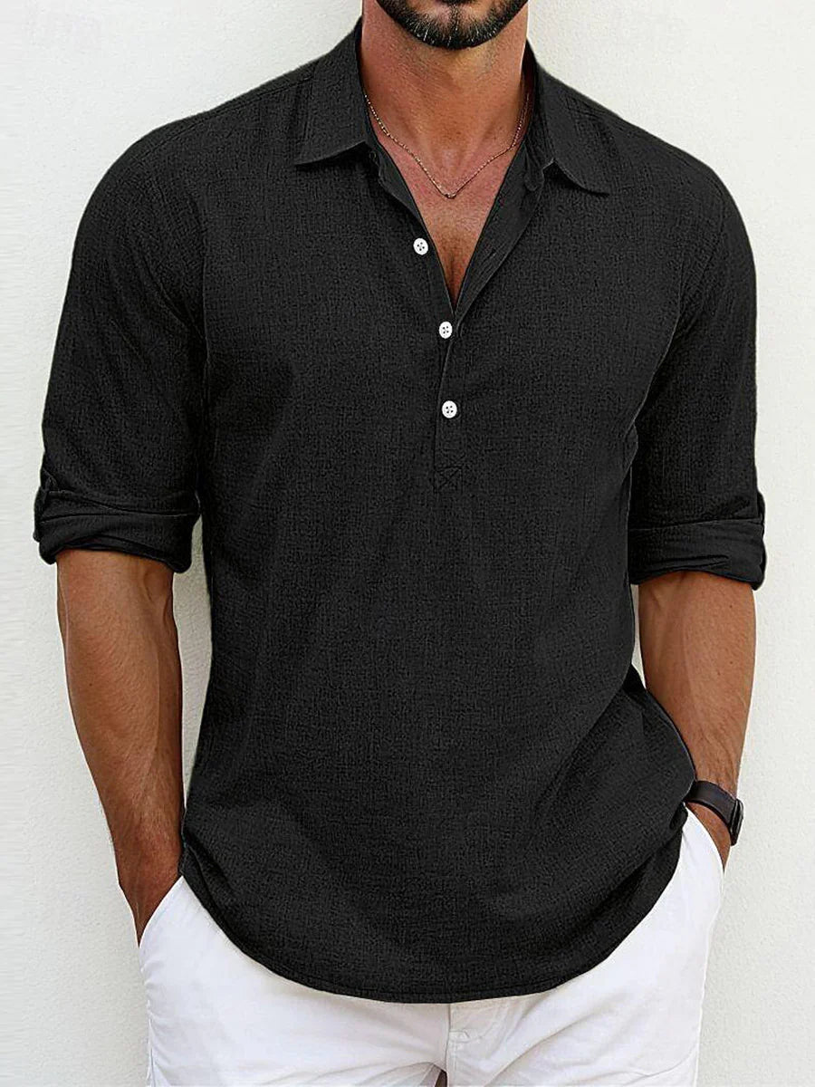 Chemise été homme manches longues décontractée