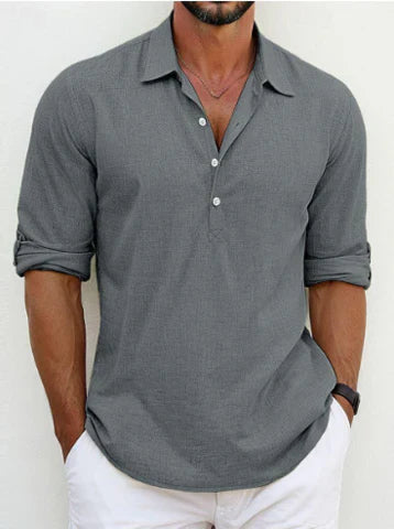 Chemise été homme manches longues décontractée