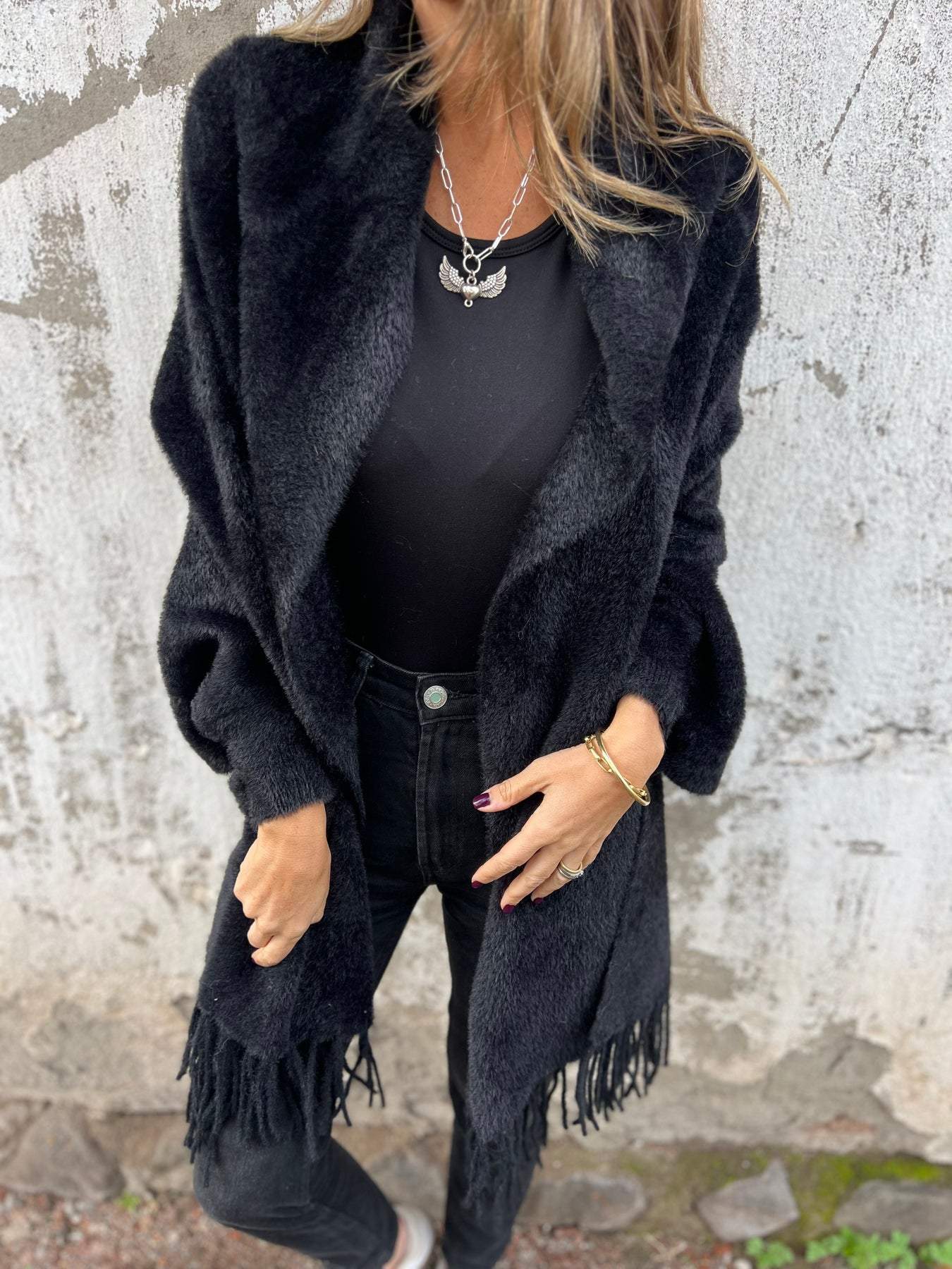 Gilet Ouvert Femme Avec Franges – Style Chic Et Confortable