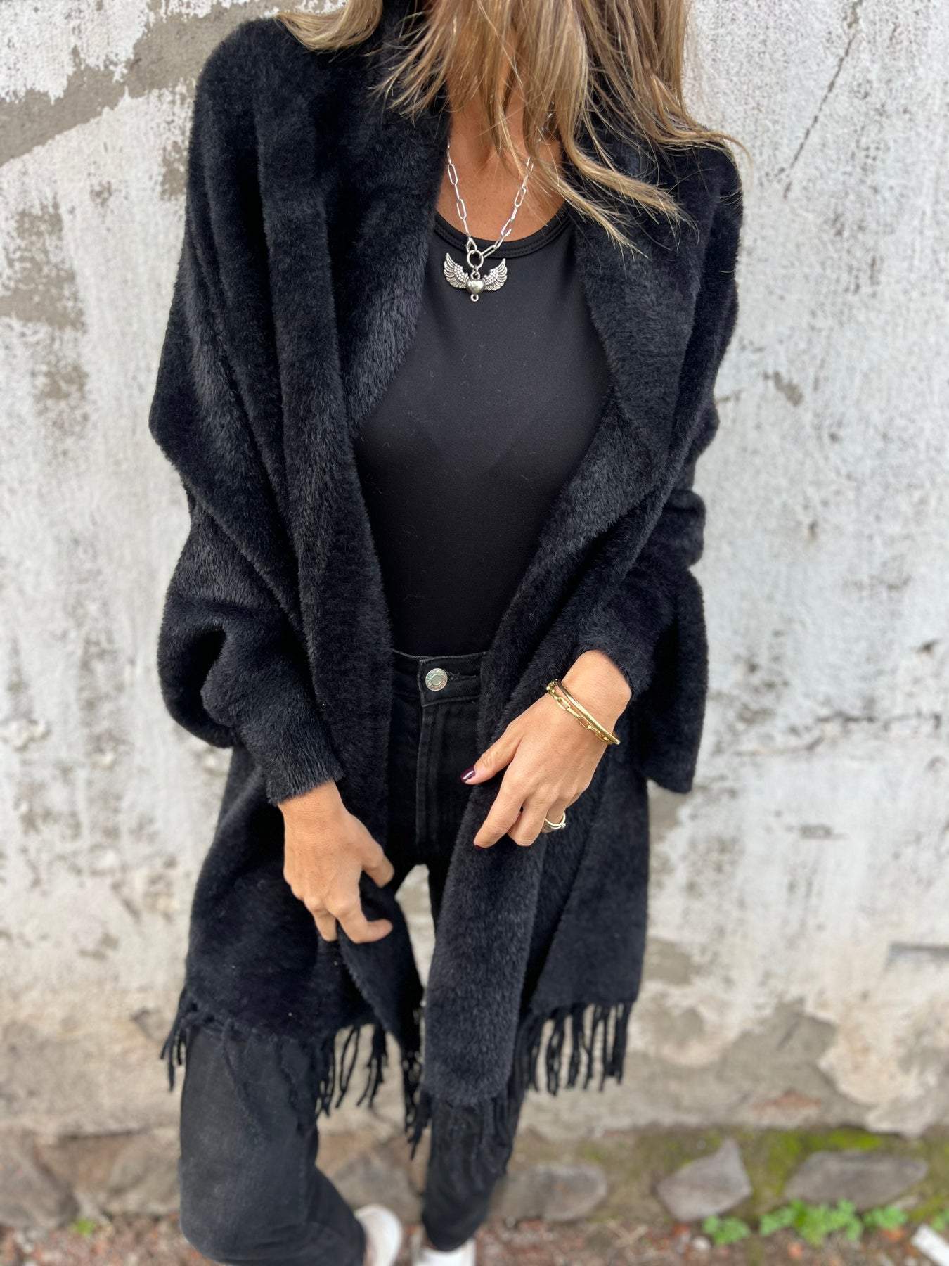 Gilet Ouvert Femme Avec Franges – Style Chic Et Confortable