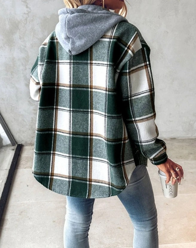 Gilet À Capuche Femme À Carreaux | Style Décontracté Et Confortable