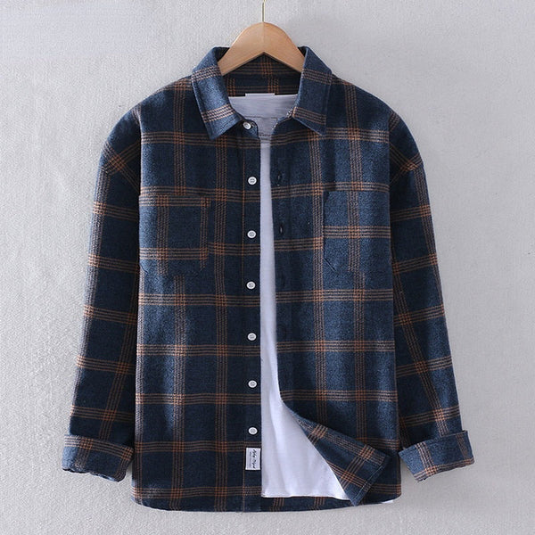 Chemise homme manches longues | Col classique, coupe droite | Boutonnage intégral, ourlet arrondi