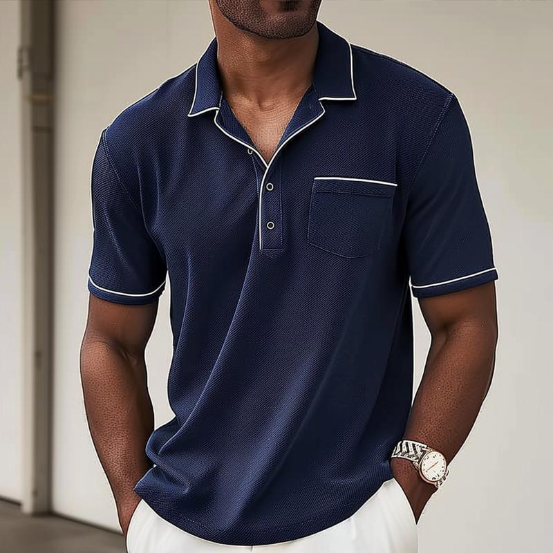 Polo homme colorblock manches courtes | Coupe régulière, respirant | Tailles S à 3XL