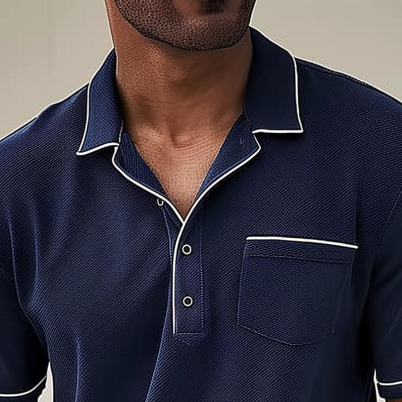 Polo homme colorblock manches courtes | Coupe régulière, respirant | Tailles S à 3XL