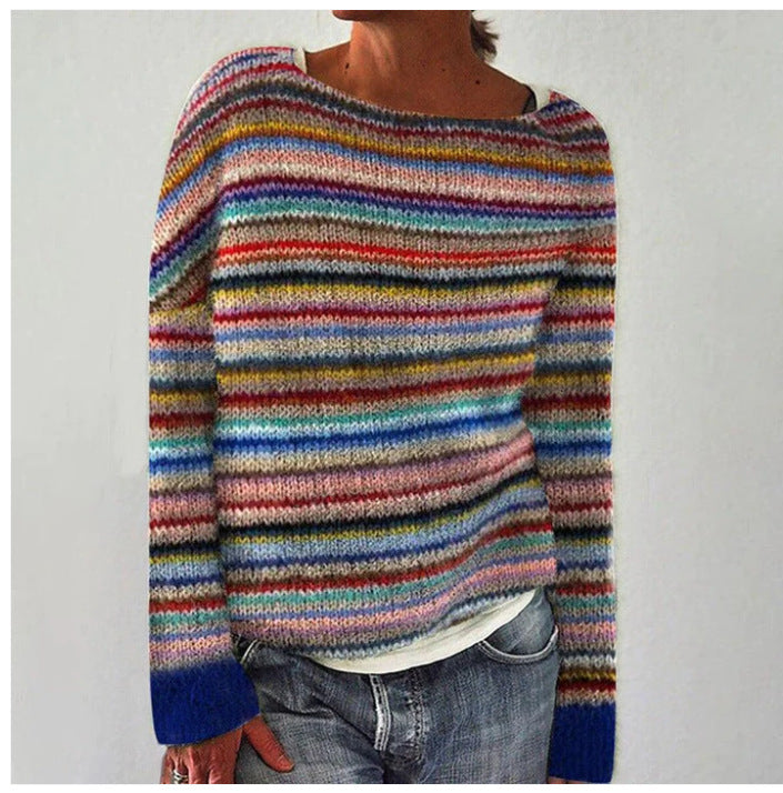 Pull femme coloré | Maille douce chaude, coupe confortable | Style décontracté, idéal automne et hiver