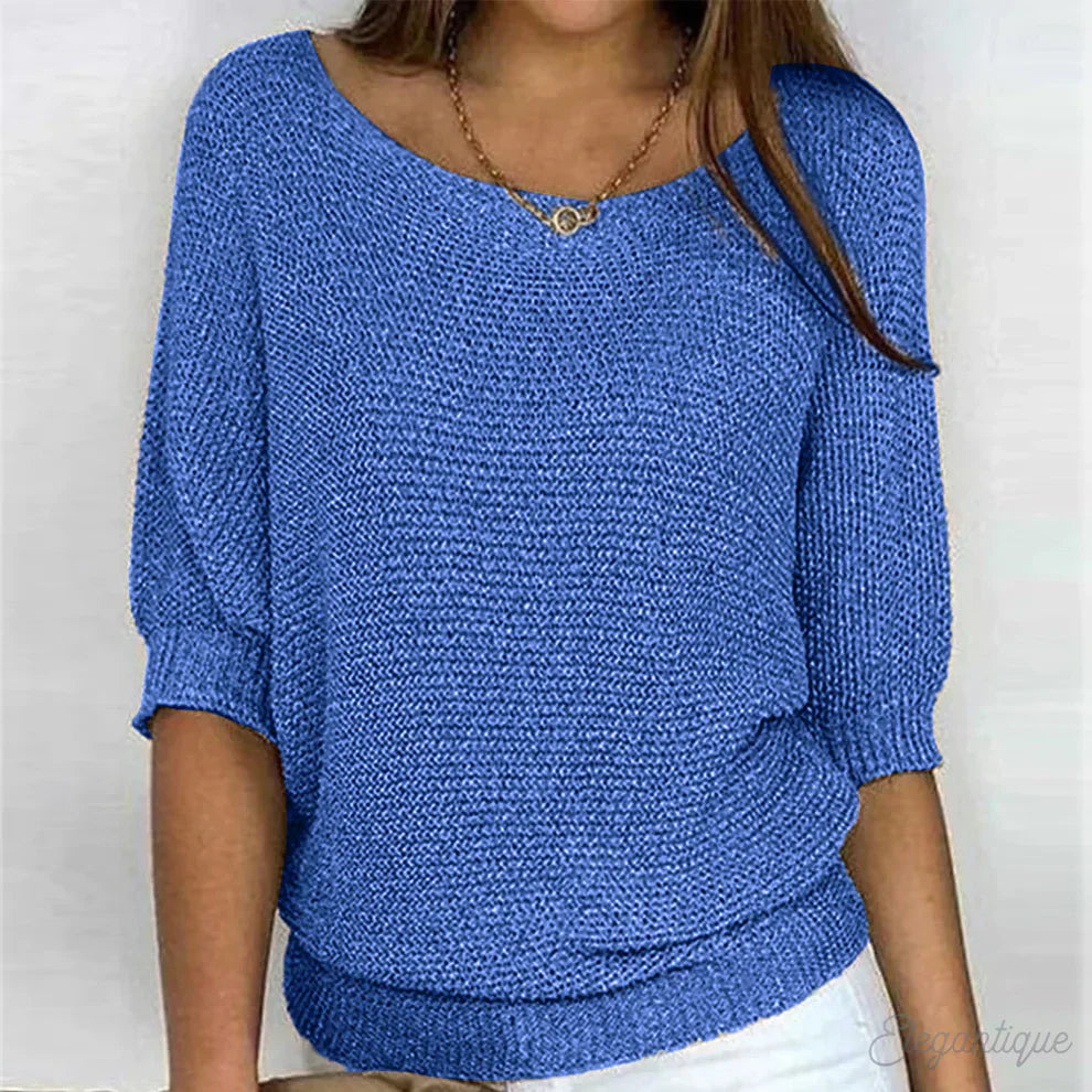 Pull femme torsadé | Col rond, coupe confortable | Maille texturée, style classique automne hiver