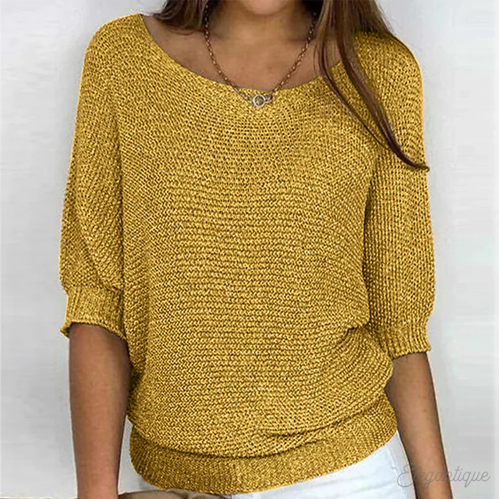Pull femme torsadé | Col rond, coupe confortable | Maille texturée, style classique automne hiver
